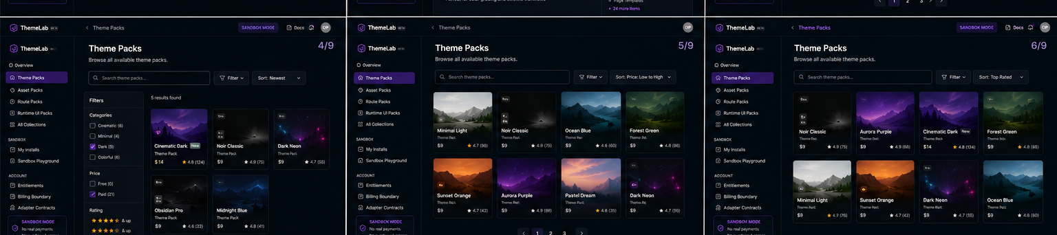 Board Middle Row visual asset from Theme Pack Catalog Board