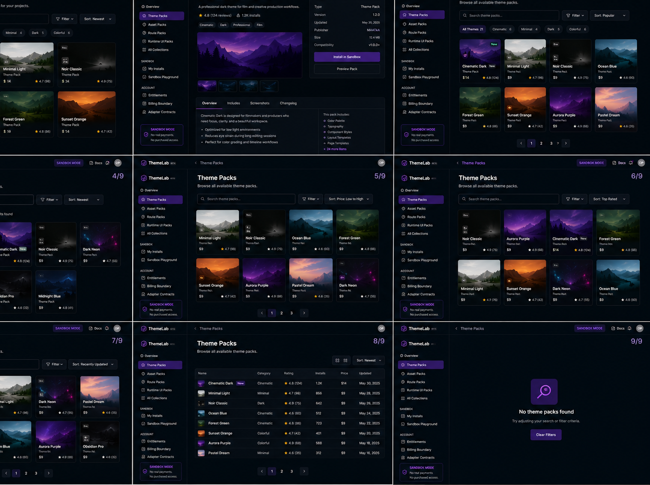 Main Application Shell extracted from Theme Pack Catalog Board