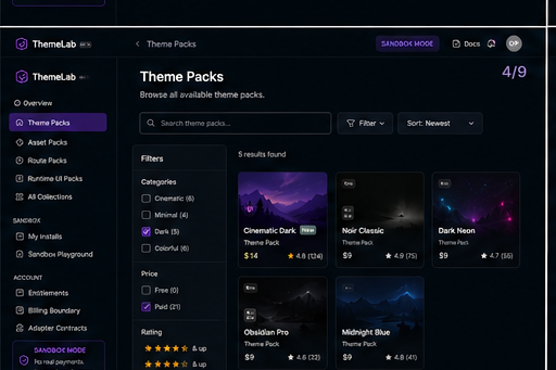 Theme Pack Catalog Board panel 4