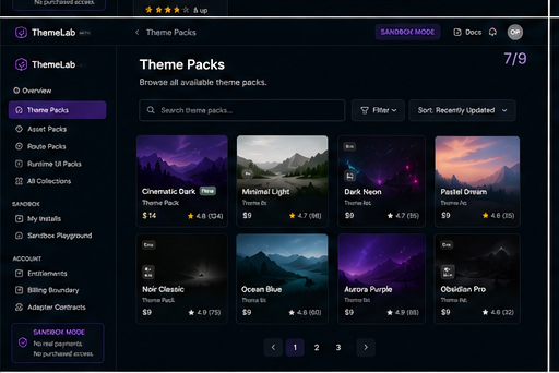 Theme Pack Catalog Board panel 7