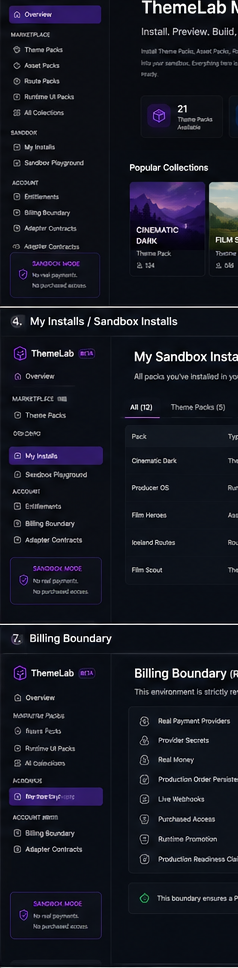 Left Navigation extracted from ThemeLab Marketplace Flow Board