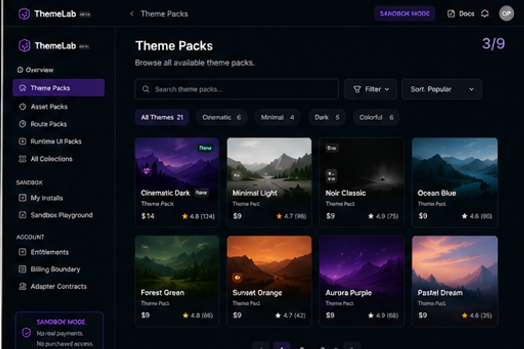 Theme Packs high-resolution extracted screen