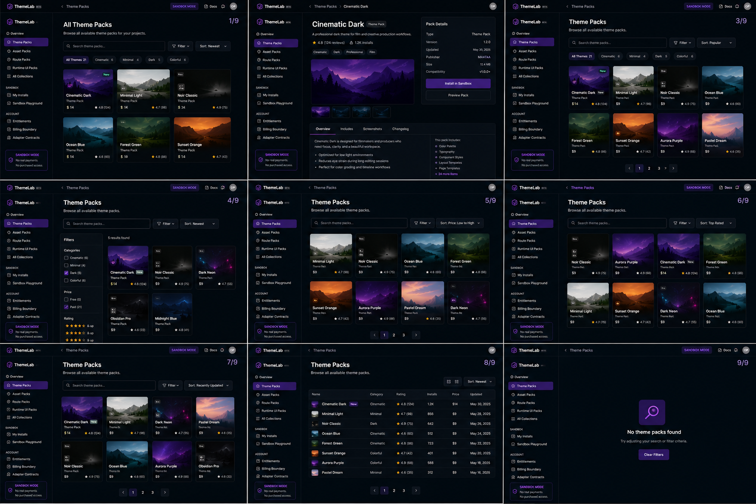 Theme Pack Catalog Board source screenshot